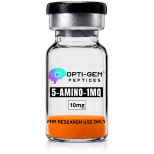 Opti-Gen Peptides 5-Amino-1MQ 10mg glass research vial labelled for research use only