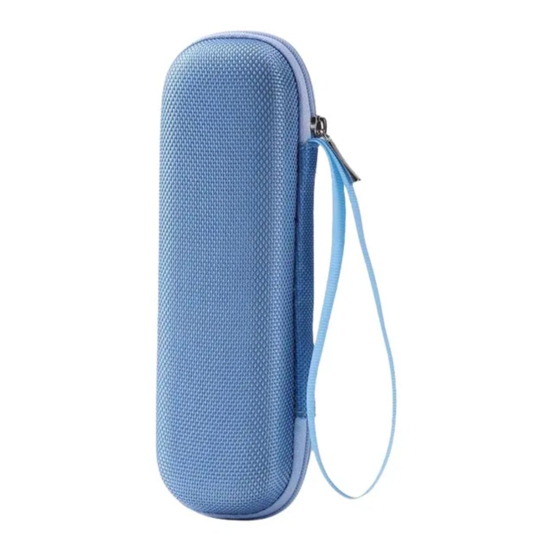Light blue hard shell injector pen case for insulin and peptide pens with zipper closure and wrist strap – protective travel case
