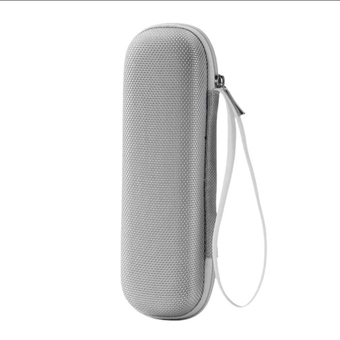Grey hard shell injector pen case for insulin and peptide pens with zipper closure and wrist strap – protective travel case