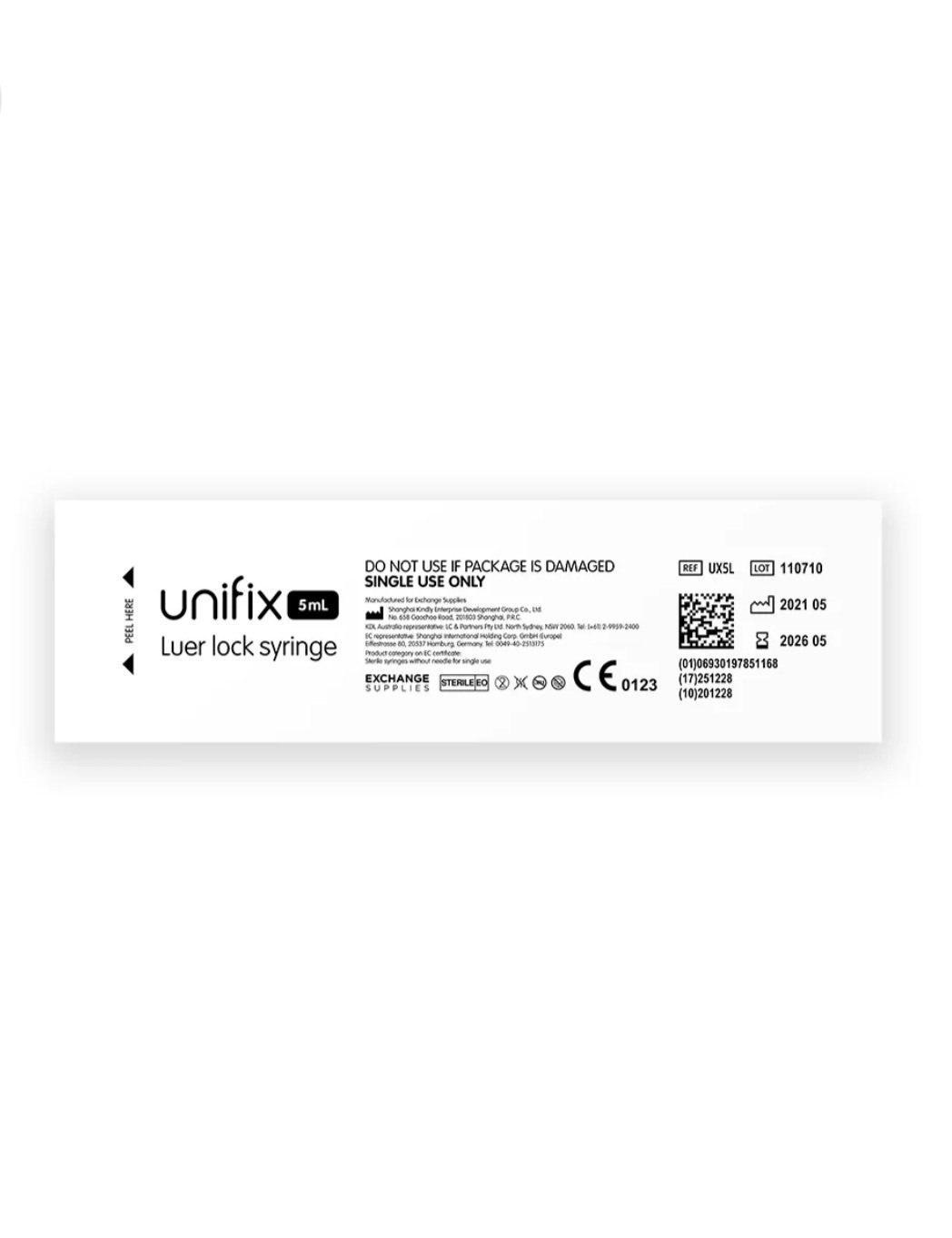 Unifix 5ml Luer Lock Syringe - Image 2
