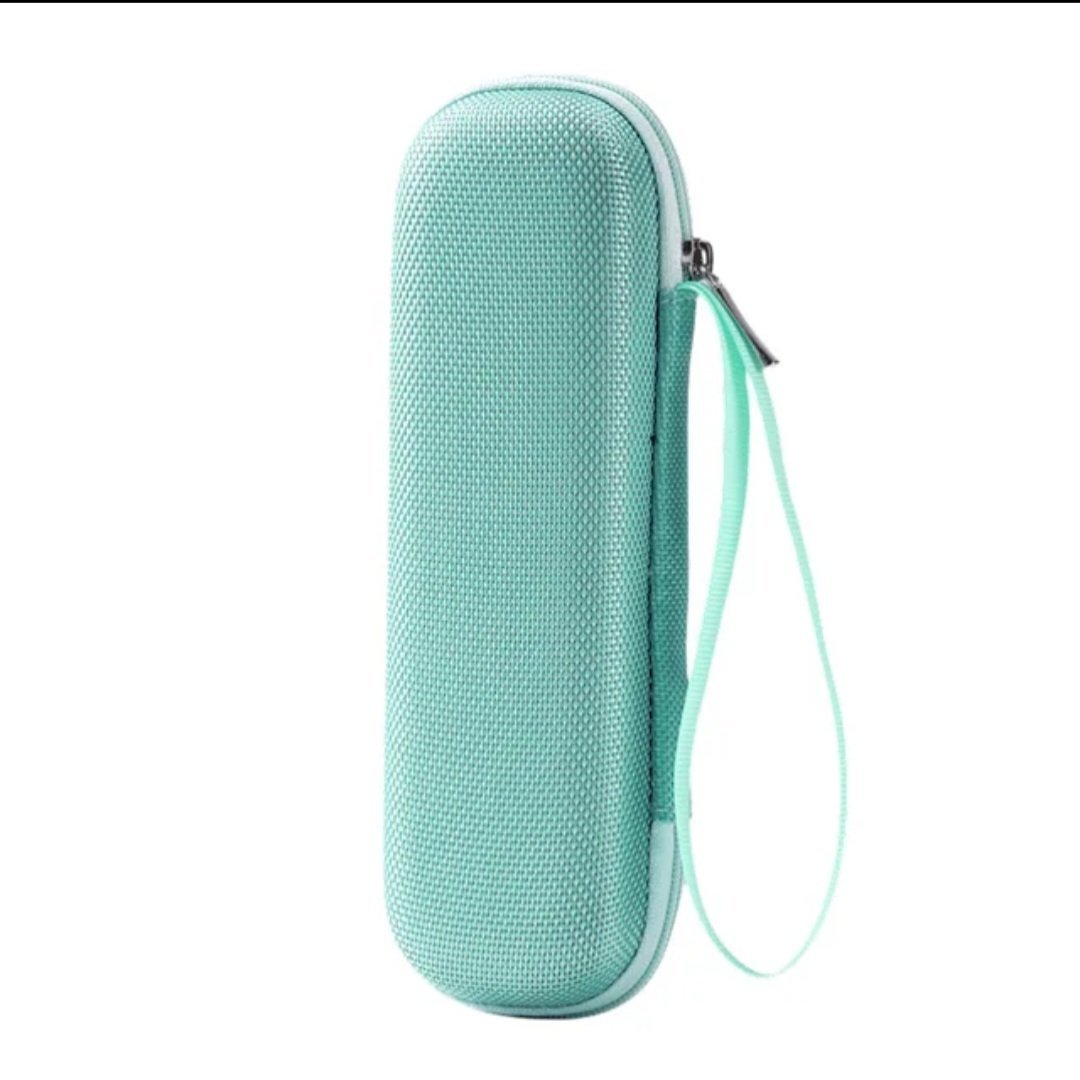 Mint green hard shell injector pen case for insulin and peptide pens with zipper closure and wrist strap – protective travel case