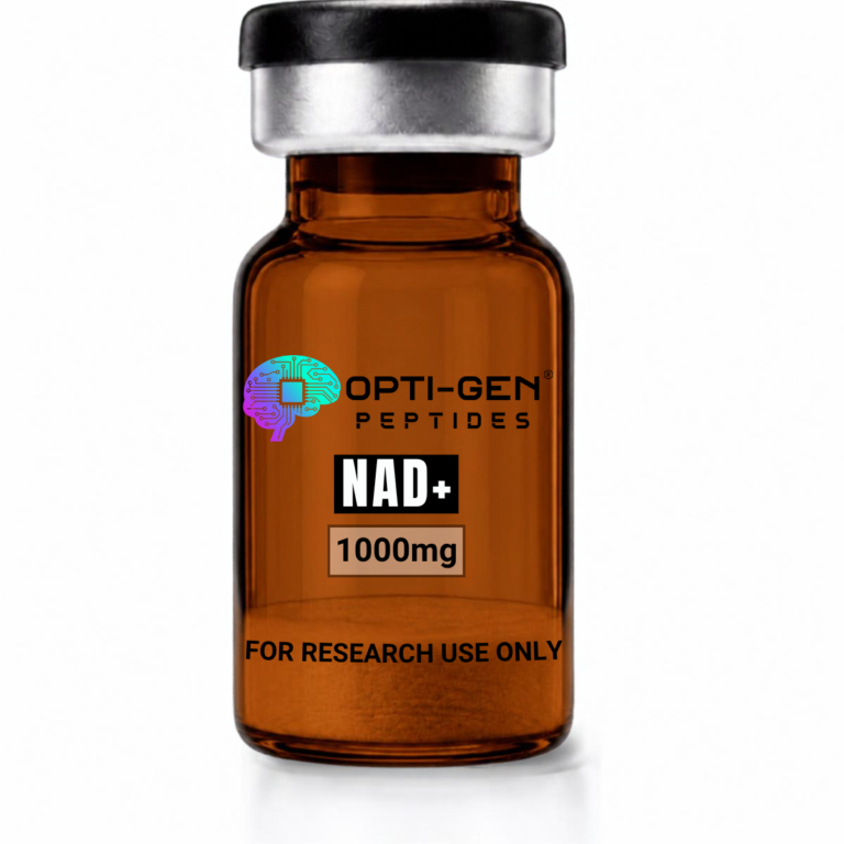 Opti-Gen NAD+ 1000mg research vial, sealed glass vial labelled for research use only