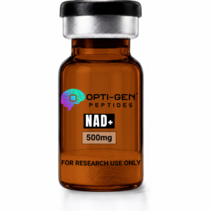 Opti-Gen NAD+ 500mg research vial, sealed glass vial labelled for research use only