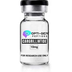 Opti-Gen Peptides Cagrilintide 10mg glass research vial labelled Cargrillintide for research use only