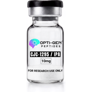 Opti-Gen Peptides CJC-1295/Ipamorelin Blend 10mg glass research vial labelled for research use only