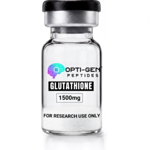 Opti-Gen Peptides Glutathione 1500mg glass research vial labelled for research use only