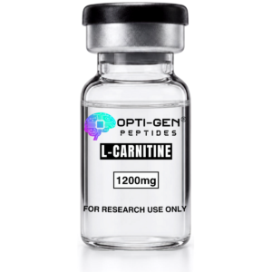 Opti-Gen Peptides L-Carnitine 1200mg glass research vial labelled for research use only