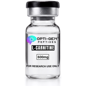 Opti-Gen Peptides L-Carnitine 600mg glass research vial labelled for research use only